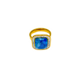 Ring w Light Blue Stone and Crystals