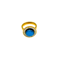 Ring w Blue Stone and Crystals