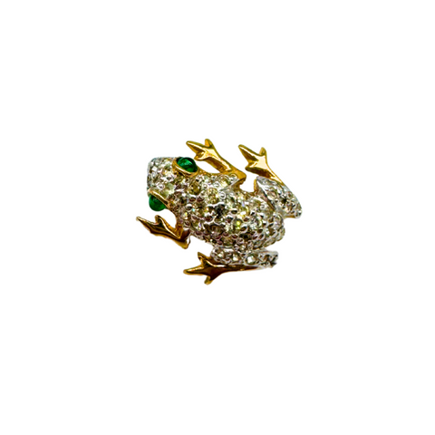 Vintage Mini Silver Frog Brooch
