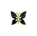 Vintage White & Black Butterfly Brooch