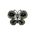 Vintage Black Jewel Butterfly Brooch