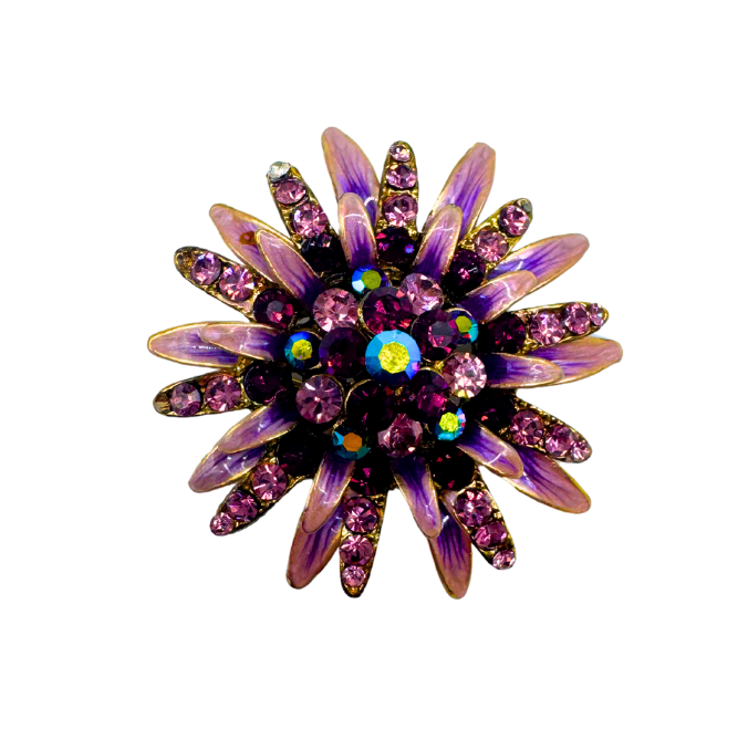 Vintage Purple Flower Brooch