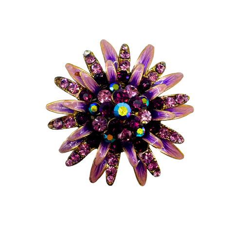 Vintage Purple Flower Brooch