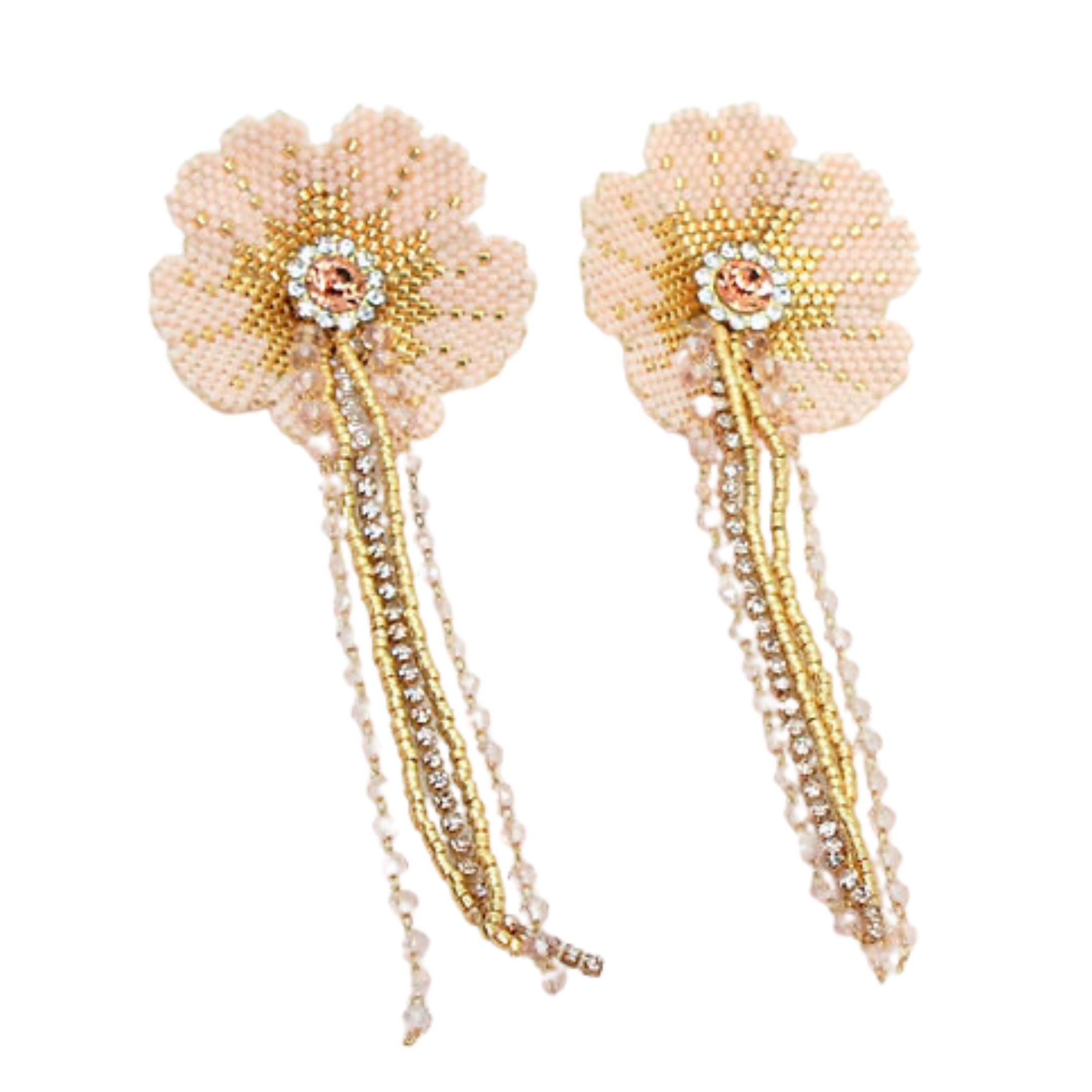 Pale Rose Flower Earrings