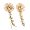 Baby Pink Dangly Flower Earrings
