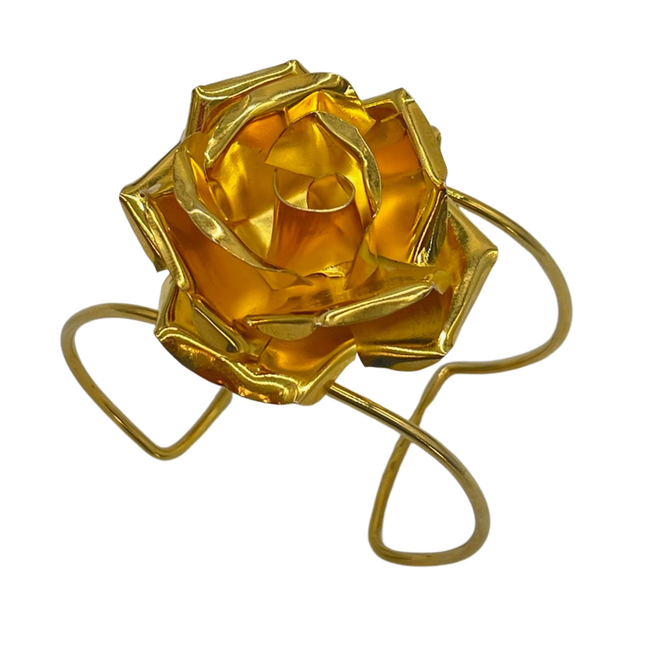 Gold Plated Bronze Rose Bracelet