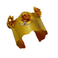 Big Gold Plated Bronze Bracelet with flower detai