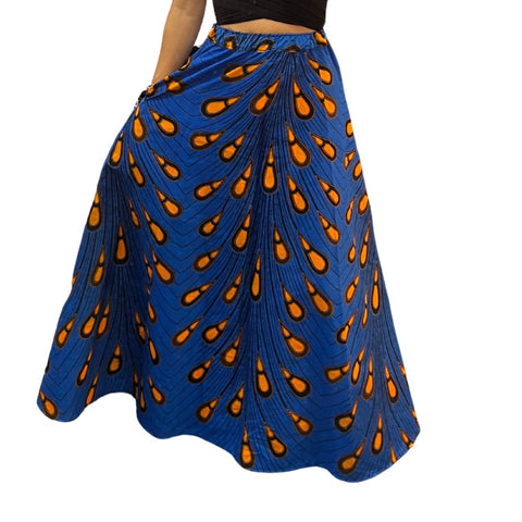 The Chroma Collection Maxi Skirt - Royal Blue and Orange