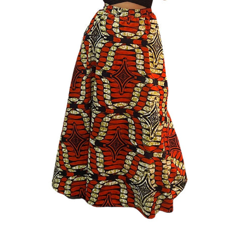 The Chroma Collection Maxi Skirt - Red and Light Green
