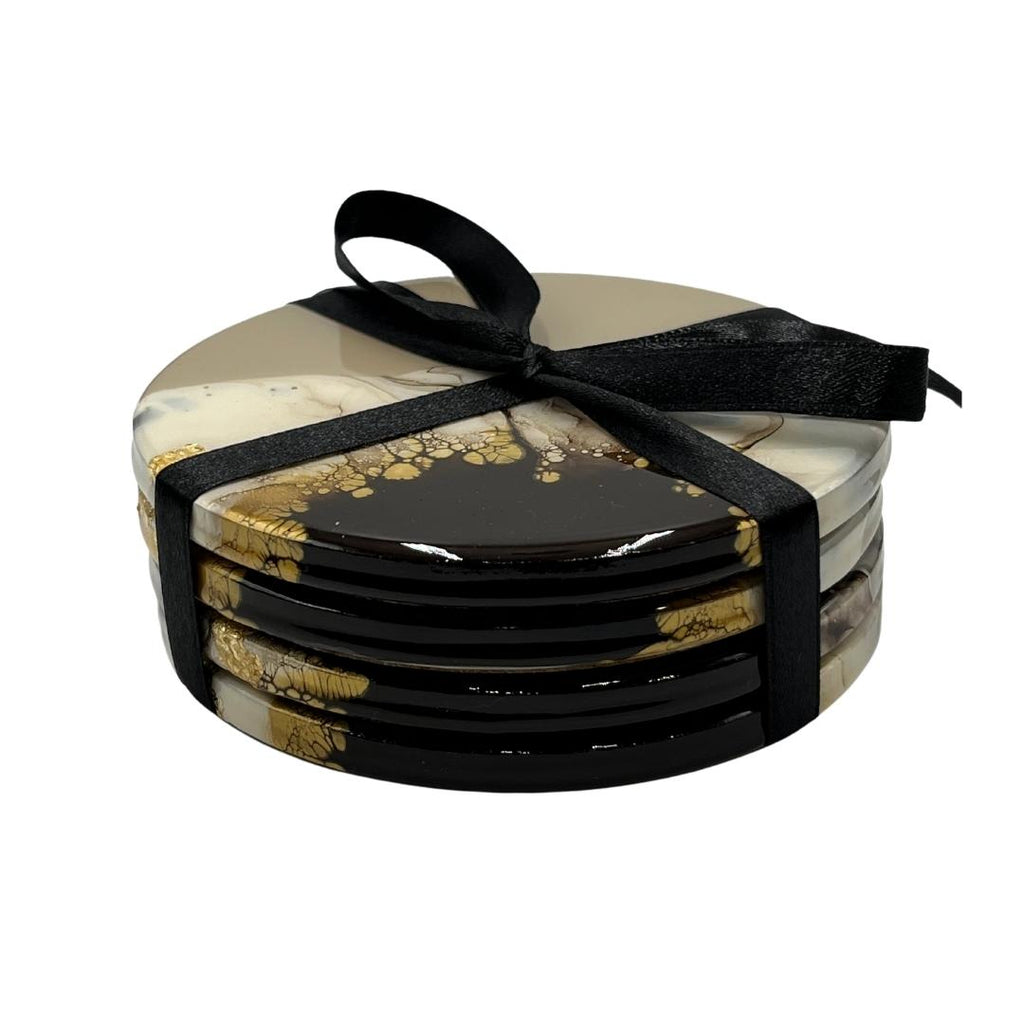 Beige Round Coaster Set