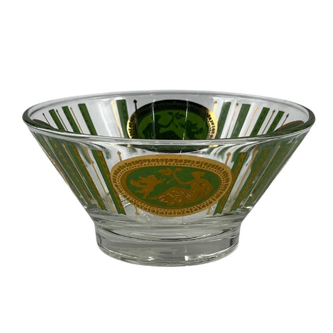 Vintage Green Greek Glass Bowl