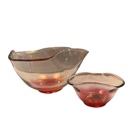 Vintage Rose Glass Bowl Set