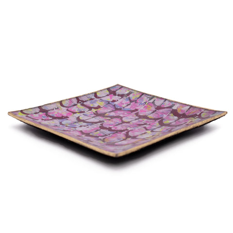 Large Square Butterflies Plate