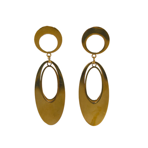 Gold Plated Stainless Steel Drop Earrings