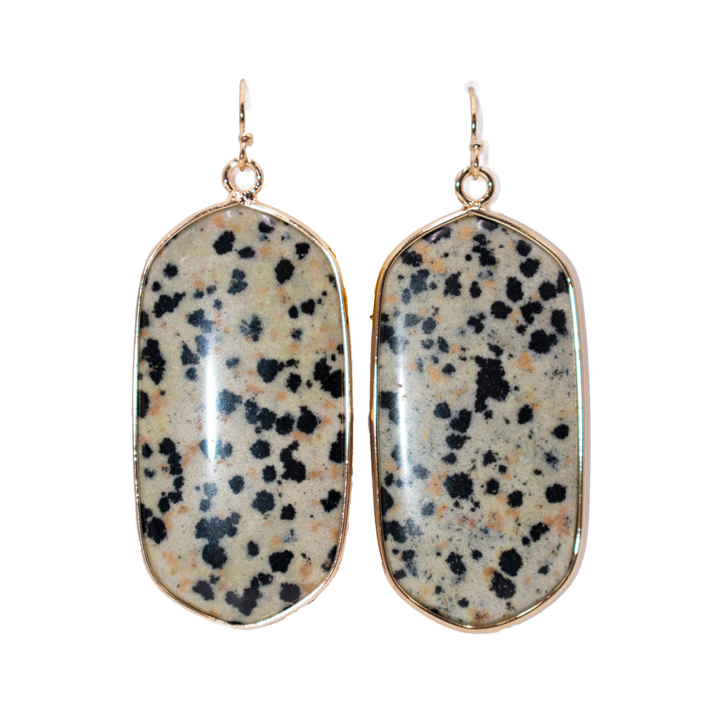 14KGF Dalmatian Jasper Drop Earrings