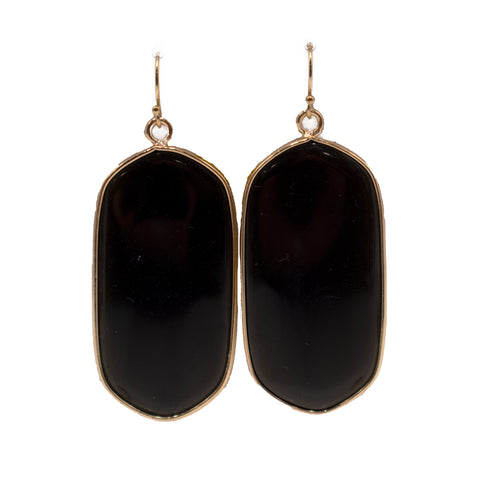 14KGF Onyx Drop Earrings