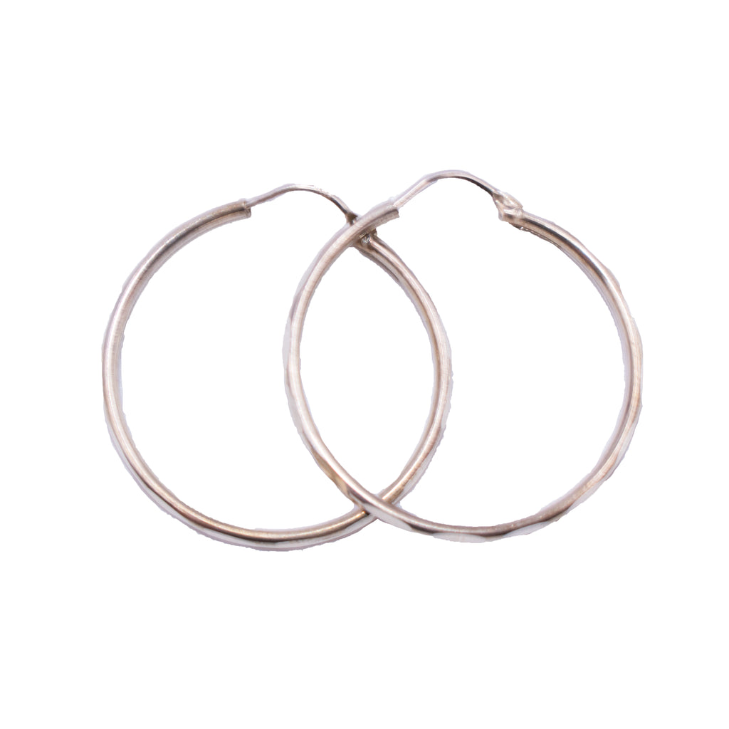 Silver Medium Circle Earrings