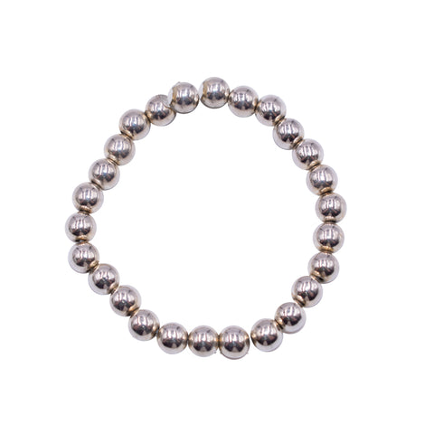 Large Beads Silver Bracelet