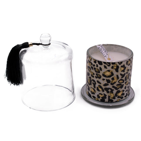Cheetah Print Bell/Dome Candle w/tassel