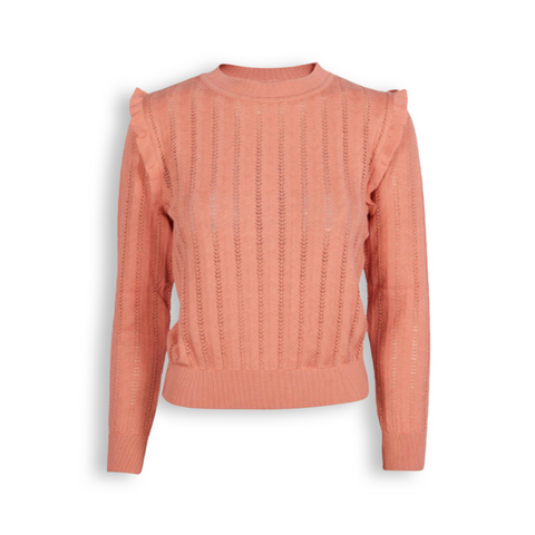 Pink Ruffle Knitted Top
