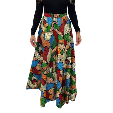 The Chroma Collection Maxi Skirt - Fall Leaves