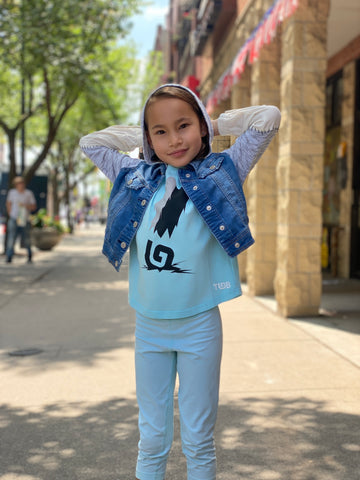 Denim/Grey Kitty Hoodie Jacket