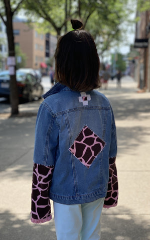 Denim Pink Cheetah Jacket