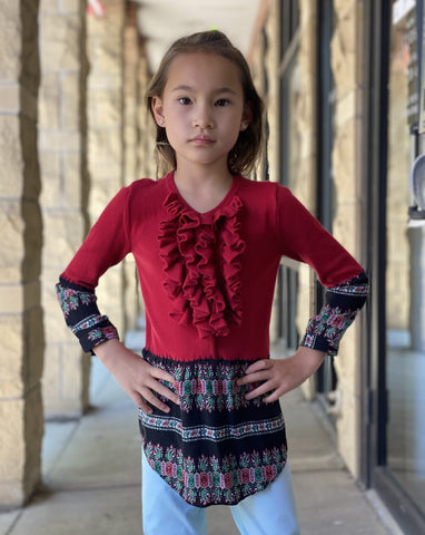 Red Frills Top