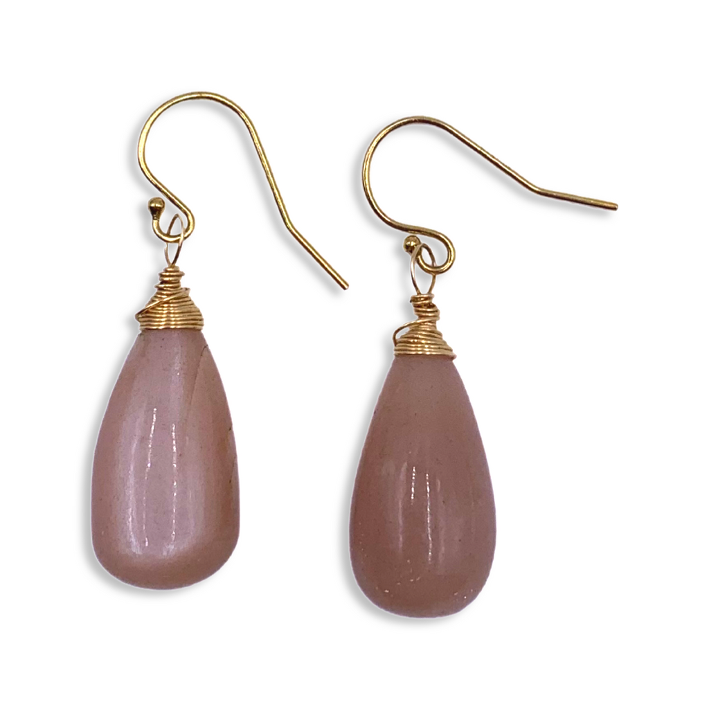 Peach Moonstone Earrings