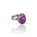 Purple Copper Turquoise Silver Ring