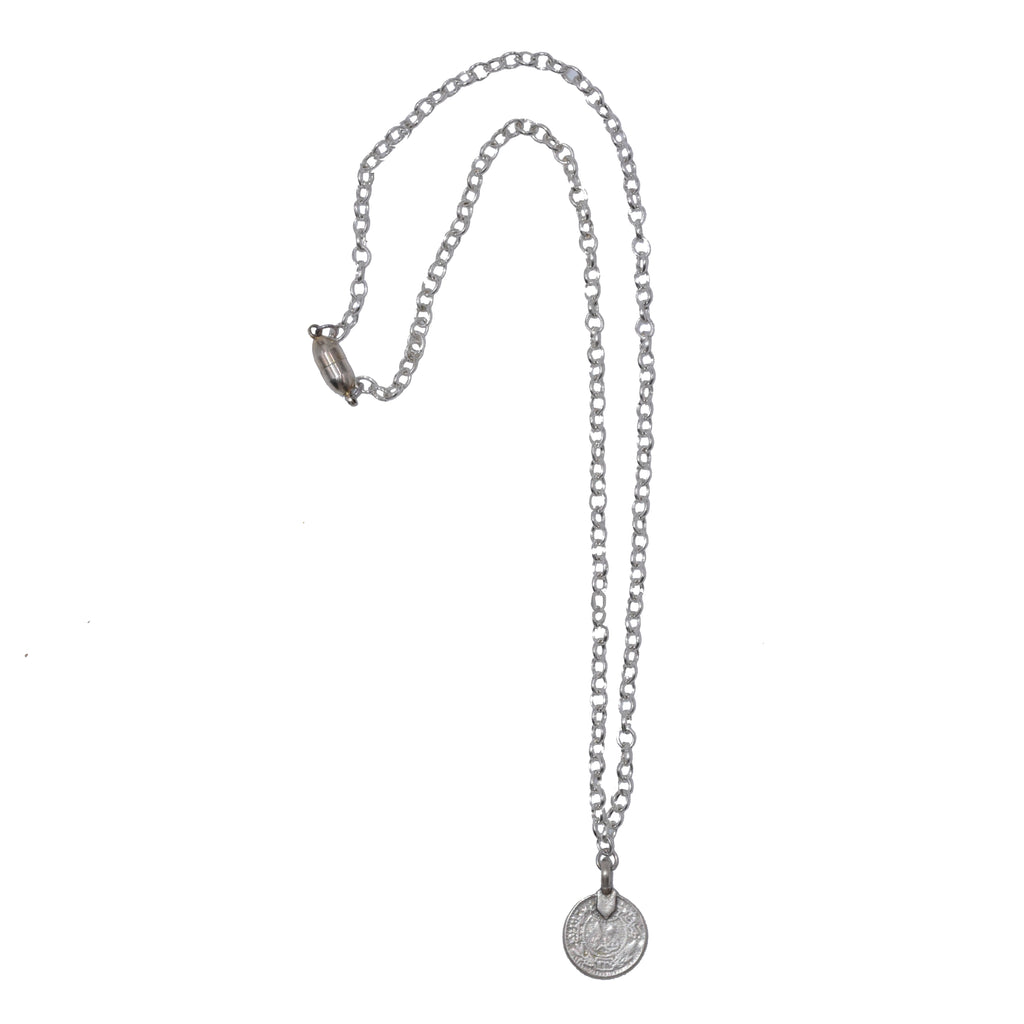 Silver Rustic Coin Necklace