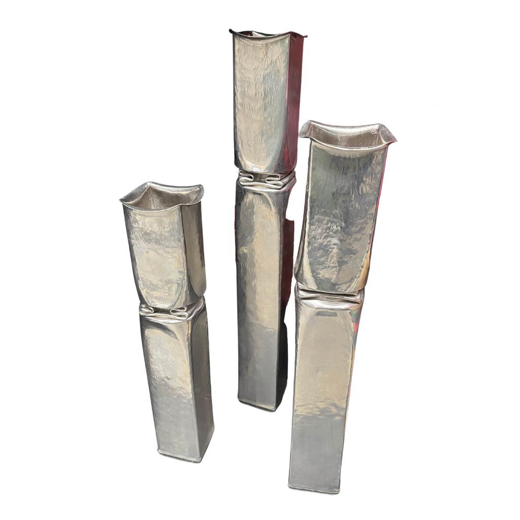 Trio of Silver Vases