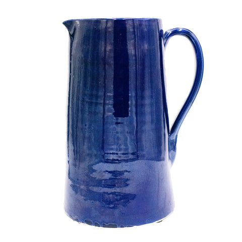 Vintage Ceramic Large Blue Pitcher