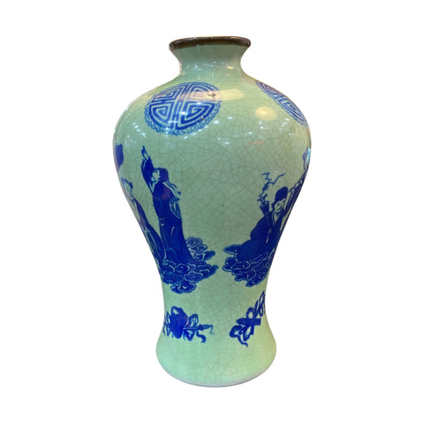 Painted Celadon Chinese Vase