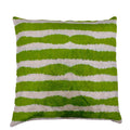 Ikat Green Lines Velvet Pillow