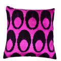 Ikat Black Hoops Velvet Pillow