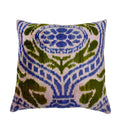 Ikat Green Crops Velvet Pillow