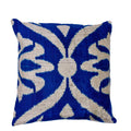 Ikat Blue Bow Velvet Pillow