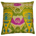Ikat Yellow and Green Velvet Pillow