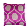Ikat Pink and White Velvet Pillow