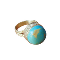 Natural Turquoise, 18K Gold Plated Ring.