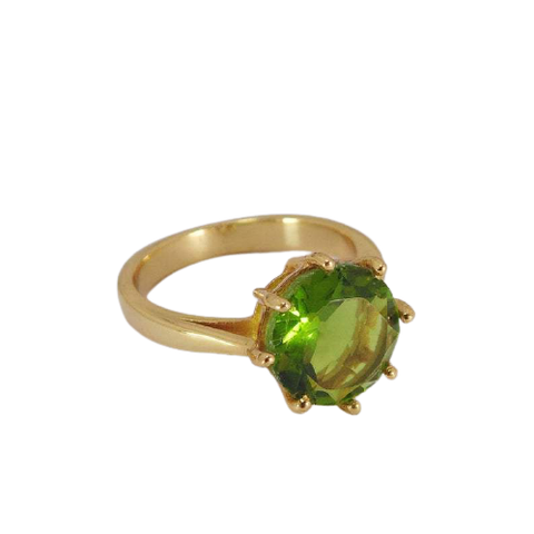 Green Quartz, 18K Gold Vermeil Ring.