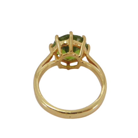 Green Quartz, 18K Gold Vermeil Ring.