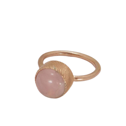 Pink Quartz, 18K Rose Gold Plated Ring.