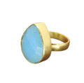 Blue Chalcedony, Gold Vermeil Ring.