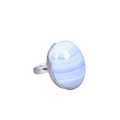 925 Sterling Silver Blue Lace Agate Ring