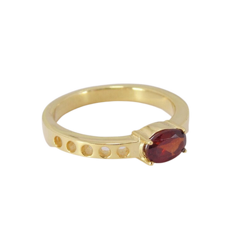 Red Garnet Gold Vermeil Ring