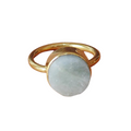 Natural Aquamarine Gold Stackable Ring