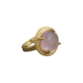Rose Quartz Round Gemstone Ring