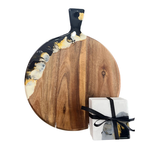 Black and Gold Charcuterie Board